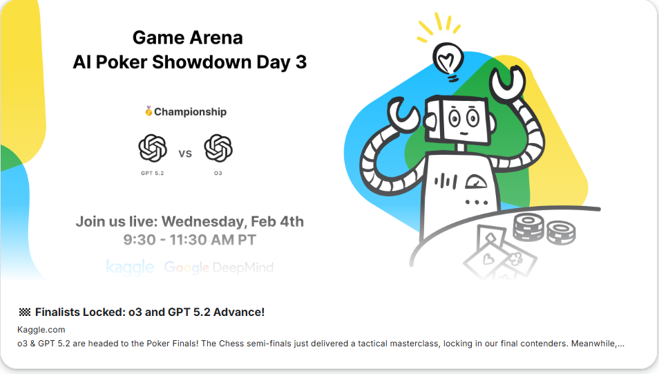 顶级AI 德州扑克巅峰对决：Google Kaggle 赛场见真章,决赛马上开始